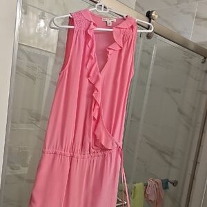 Banana Republic Pink Ruffle Blouse